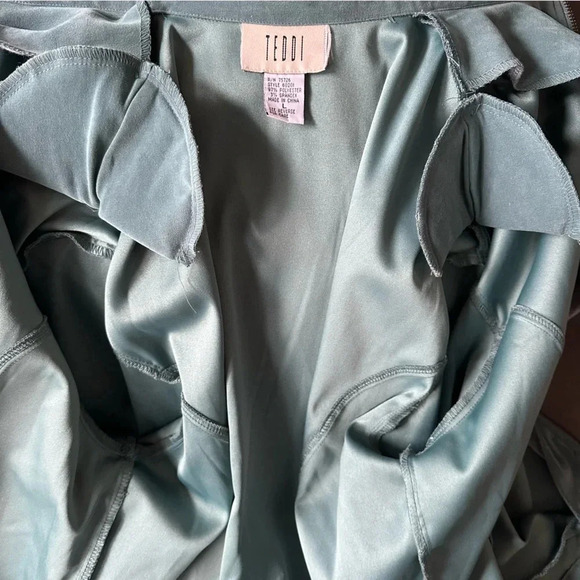 Vintage Y2K Muted Earthy Green Casual‎ Full Zip Casual Bomber Shacket Jacket L - Picture 8 of 12